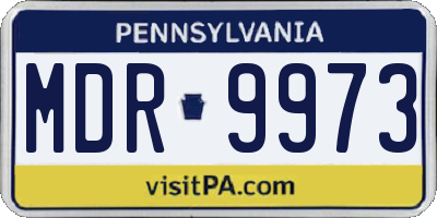 PA license plate MDR9973