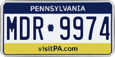 PA license plate MDR9974
