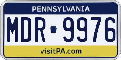 PA license plate MDR9976