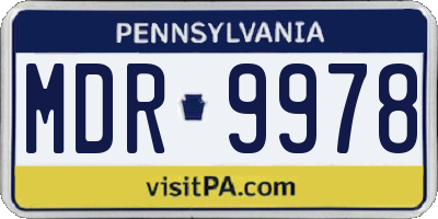 PA license plate MDR9978