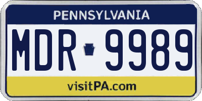 PA license plate MDR9989