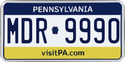 PA license plate MDR9990