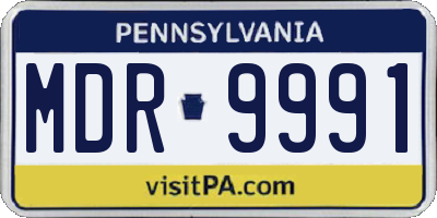 PA license plate MDR9991