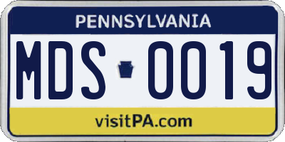 PA license plate MDS0019