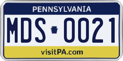 PA license plate MDS0021