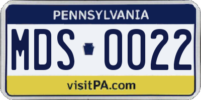 PA license plate MDS0022