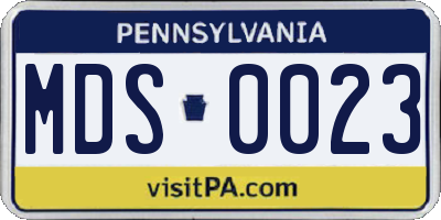 PA license plate MDS0023