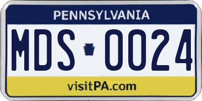 PA license plate MDS0024