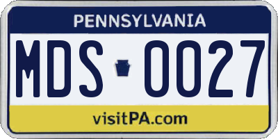 PA license plate MDS0027