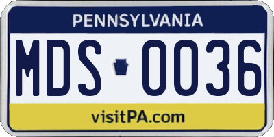 PA license plate MDS0036