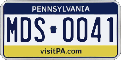 PA license plate MDS0041