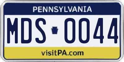 PA license plate MDS0044