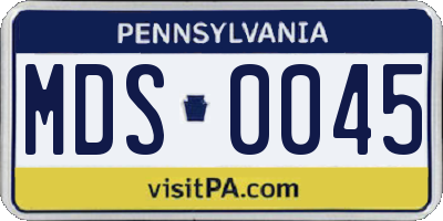PA license plate MDS0045