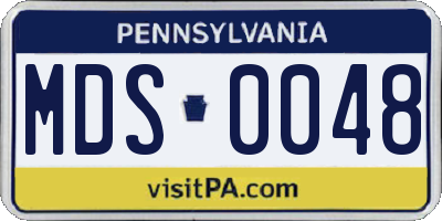 PA license plate MDS0048