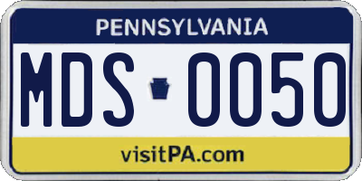 PA license plate MDS0050