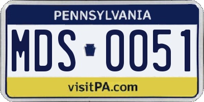 PA license plate MDS0051