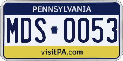 PA license plate MDS0053