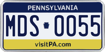 PA license plate MDS0055