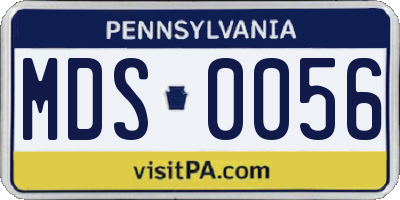 PA license plate MDS0056