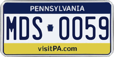 PA license plate MDS0059