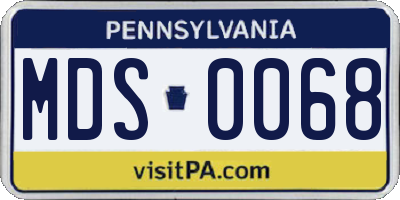 PA license plate MDS0068