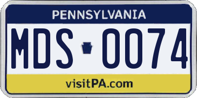 PA license plate MDS0074