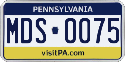 PA license plate MDS0075