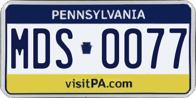PA license plate MDS0077