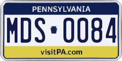 PA license plate MDS0084