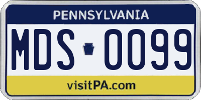 PA license plate MDS0099