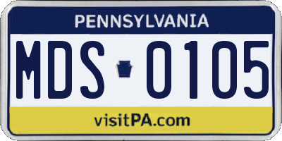 PA license plate MDS0105
