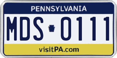 PA license plate MDS0111