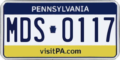 PA license plate MDS0117