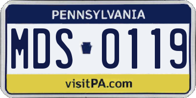 PA license plate MDS0119