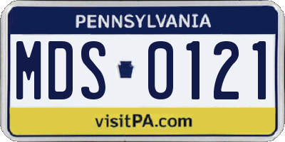 PA license plate MDS0121