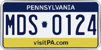 PA license plate MDS0124
