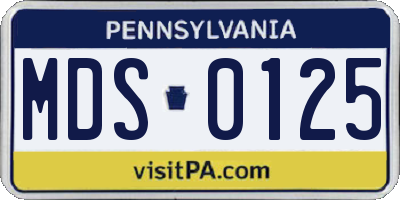 PA license plate MDS0125