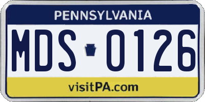 PA license plate MDS0126