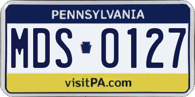 PA license plate MDS0127