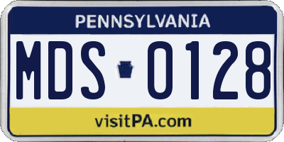PA license plate MDS0128
