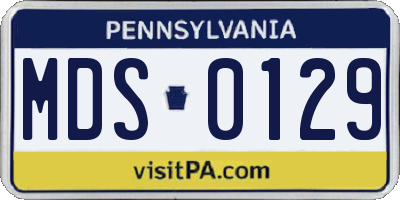 PA license plate MDS0129