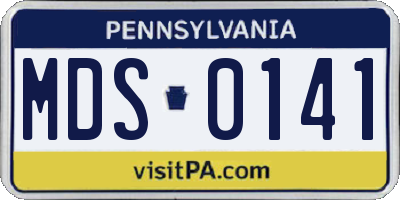 PA license plate MDS0141