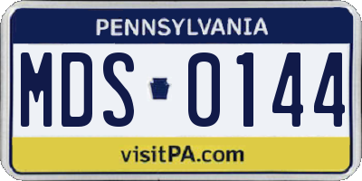 PA license plate MDS0144