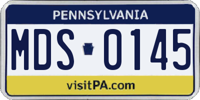 PA license plate MDS0145