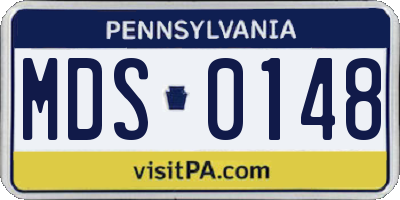 PA license plate MDS0148