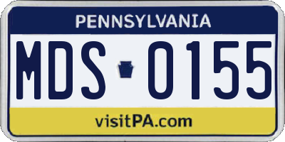 PA license plate MDS0155