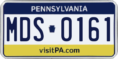 PA license plate MDS0161