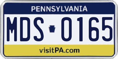 PA license plate MDS0165