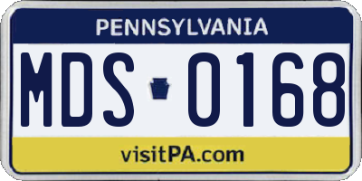 PA license plate MDS0168