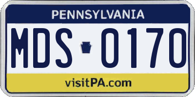 PA license plate MDS0170
